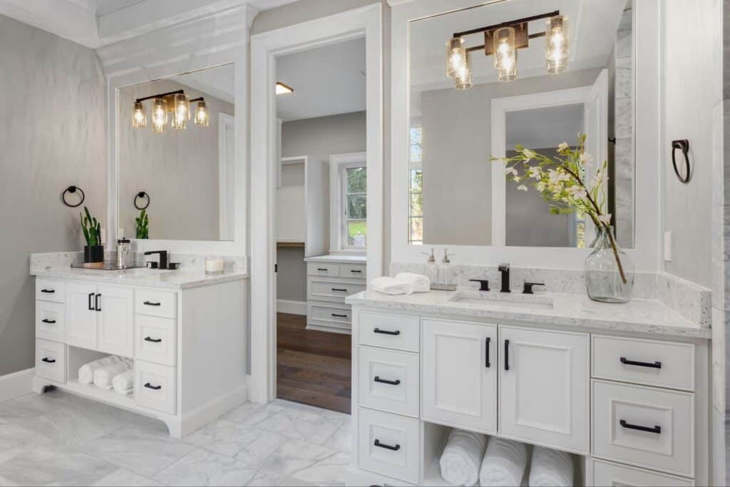 bathroom white vanity